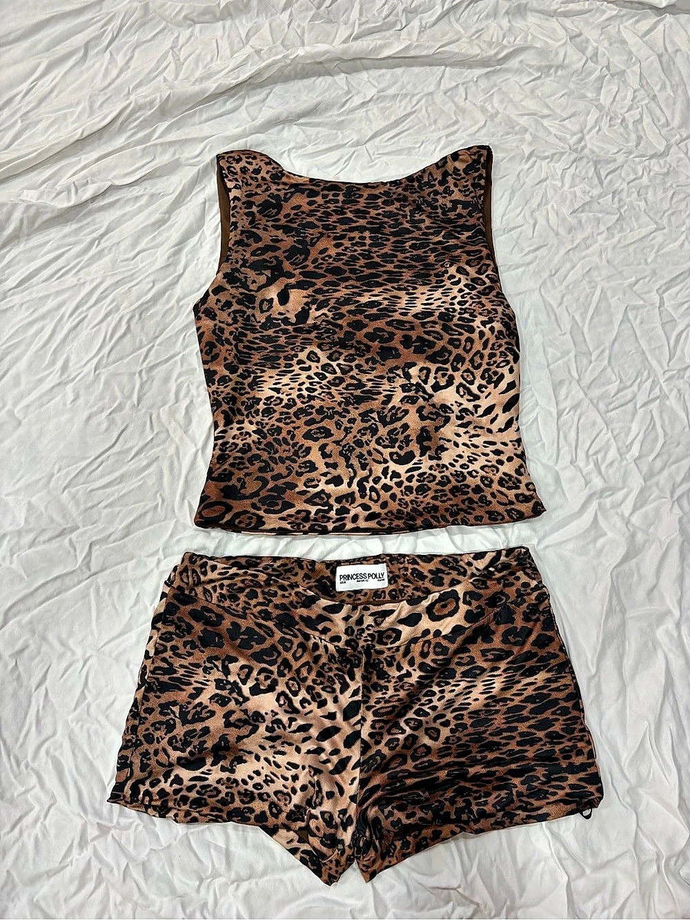Princess Polly Leopard Print Two-Piece Set Size